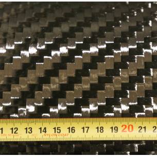 308 g/m² Carbon fabric 12K Twill 2x2 Stabilised with epoxy fixation, width 1 m (SPOT)